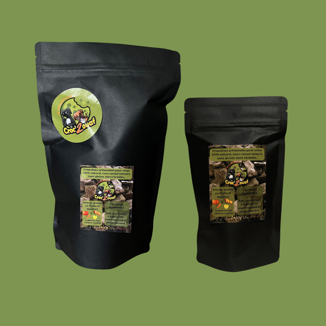 Friandises artisanales pour chien fruits et légumes de saison Croc’2ouaf