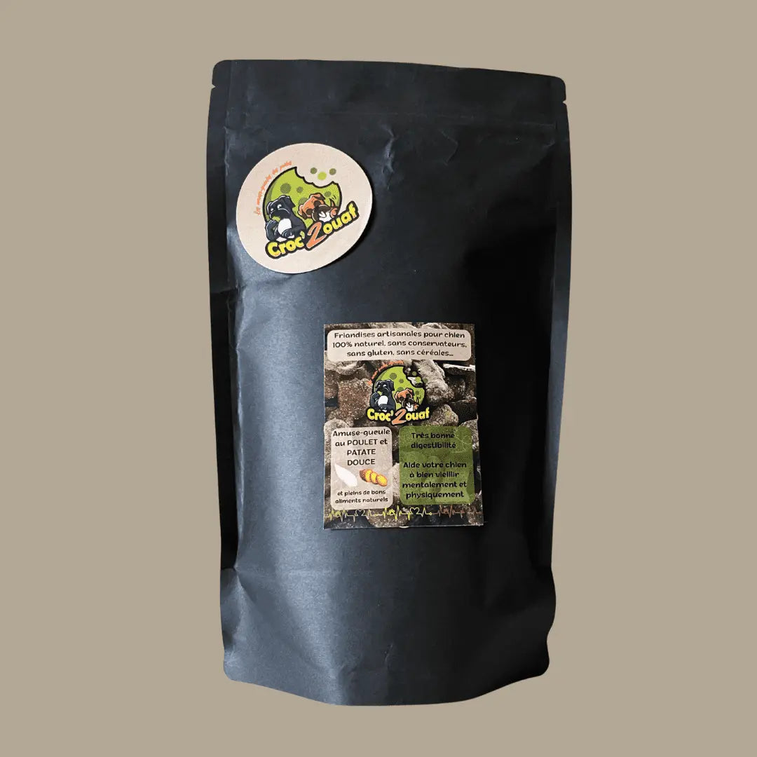 Friandises artisanales pour chien poulet patate douce Croc’2ouaf