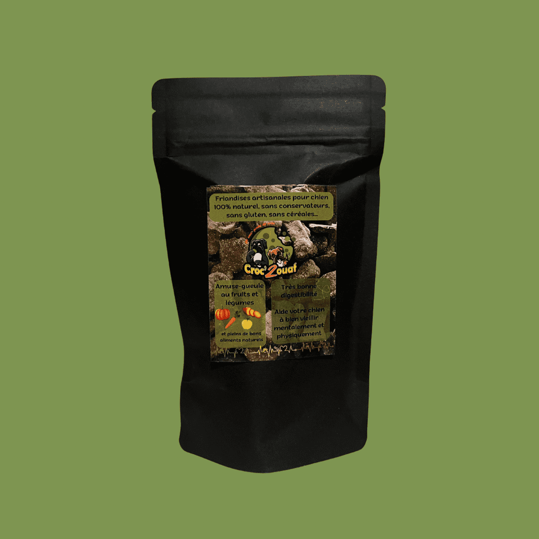 Friandises artisanales pour chien au fruits et légumes de saison, Croc’2ouaf