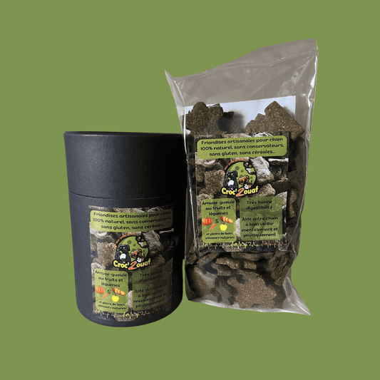 Lot avec recharge biscuits fruits et légumes de saison Croc’2ouaf