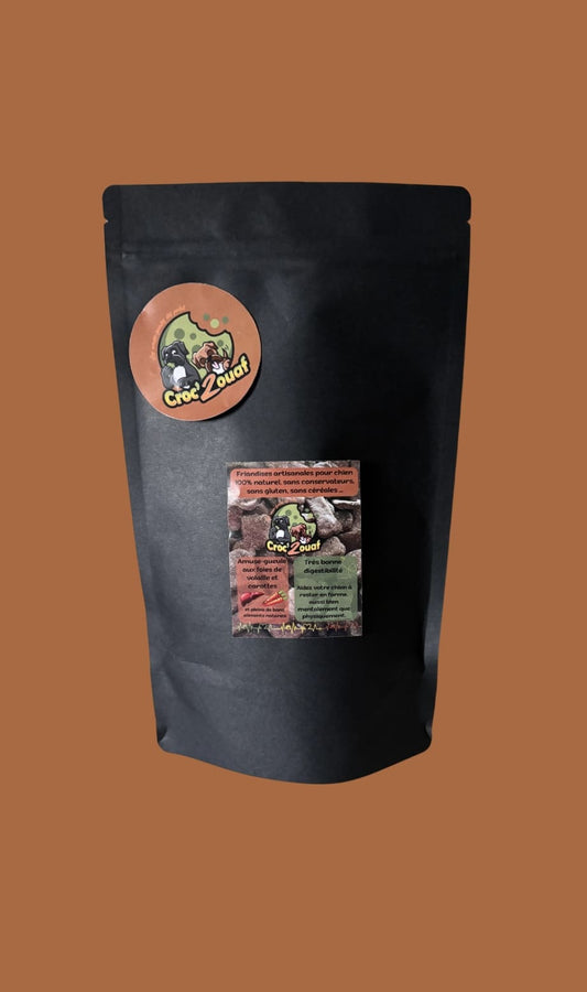 Friandises artisanales pour chien au foie de volaille carottes, Croc’2ouaf