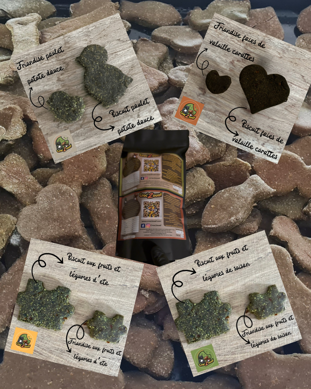 Gros volumes mixés de biscuits 400grs Croc'2ouaf